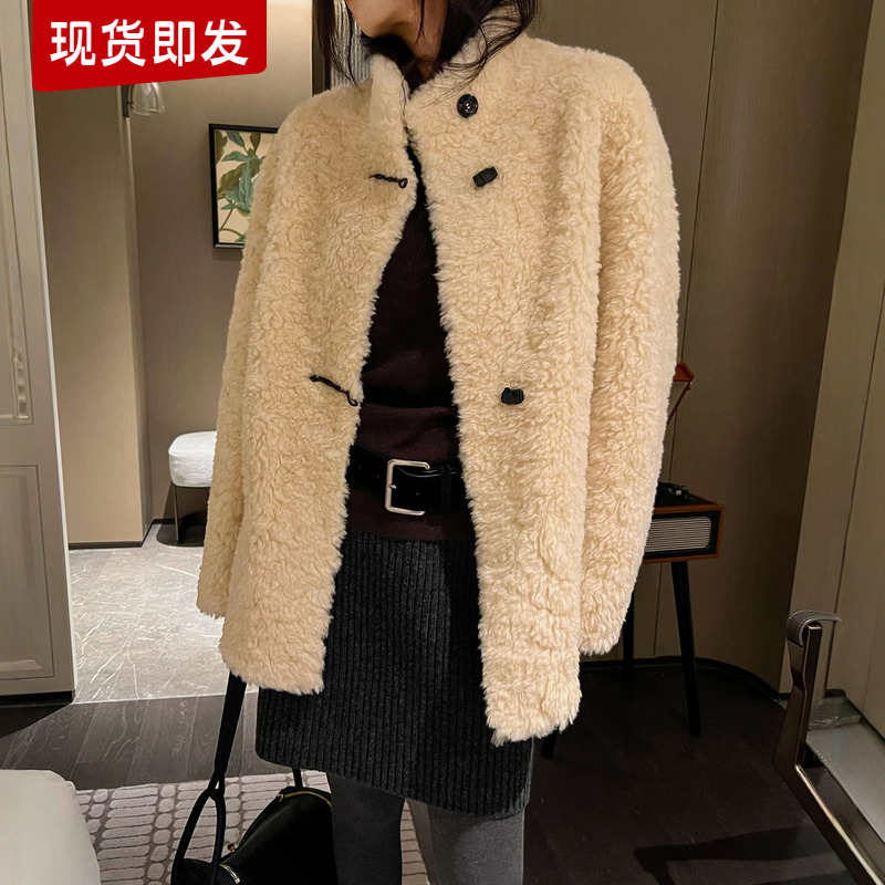 颗粒绒羊羔毛皮草大衣女欧货外套