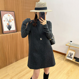 小香风羊毛呢A字连衣裙两件套装女欧洲站2025冬装新款欧货女装潮