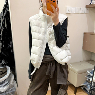 新国标90绒立领羽绒马甲外套女欧洲站2026秋季新款欧货女装羽绒服