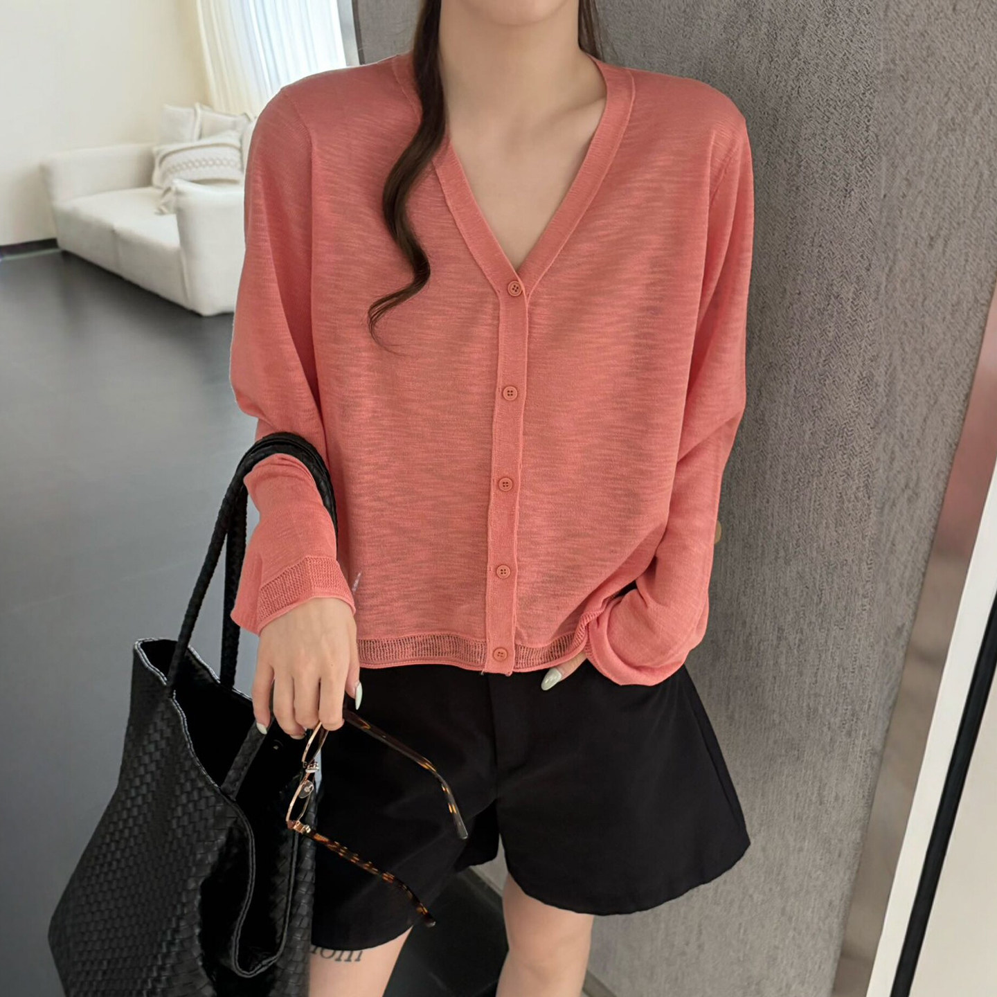 糖果色V领冰丝针织开衫女欧洲站2026夏季新款欧货女装防晒上衣潮
