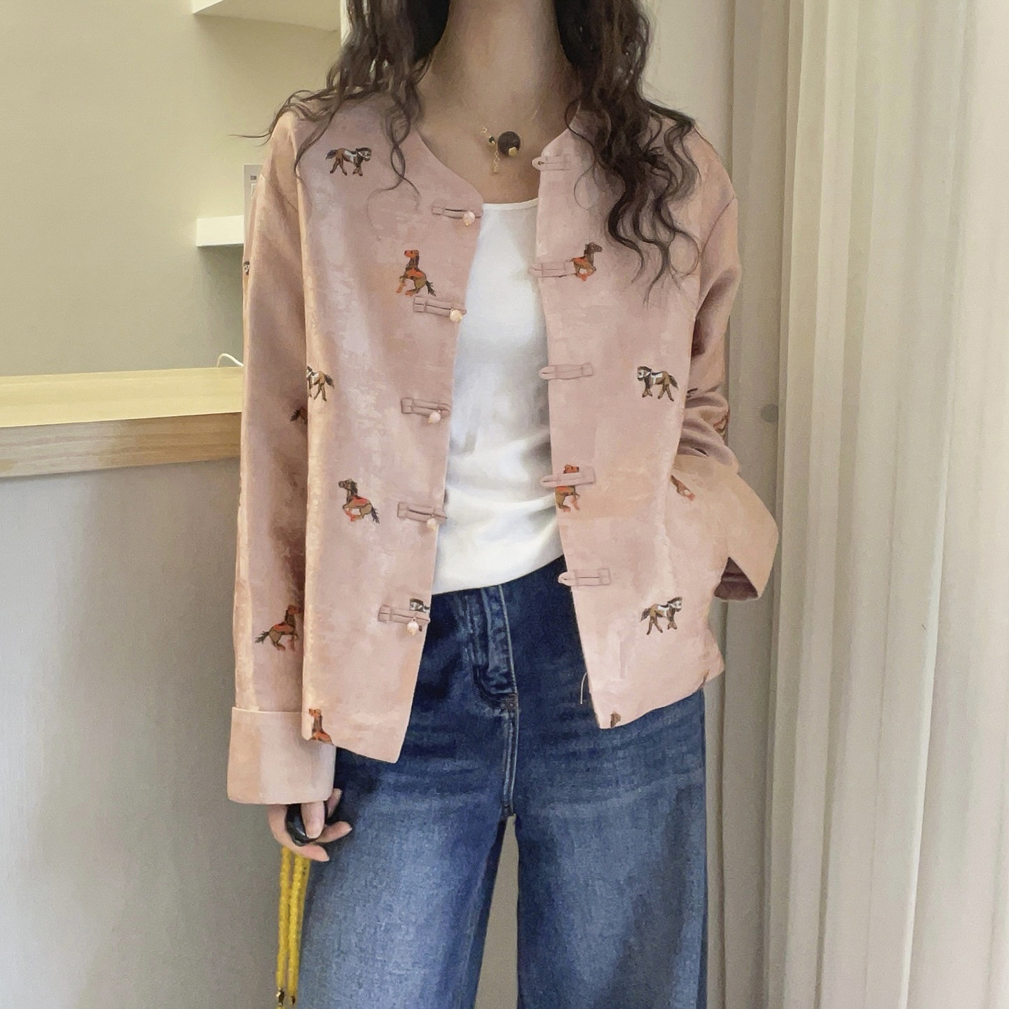 新中式重工刺绣盘扣外套女欧洲站2025冬装新款欧货女装国风上衣潮,女装/女士精品,短外套,淘宝优惠券,粉丝福利购,淘宝优惠卷