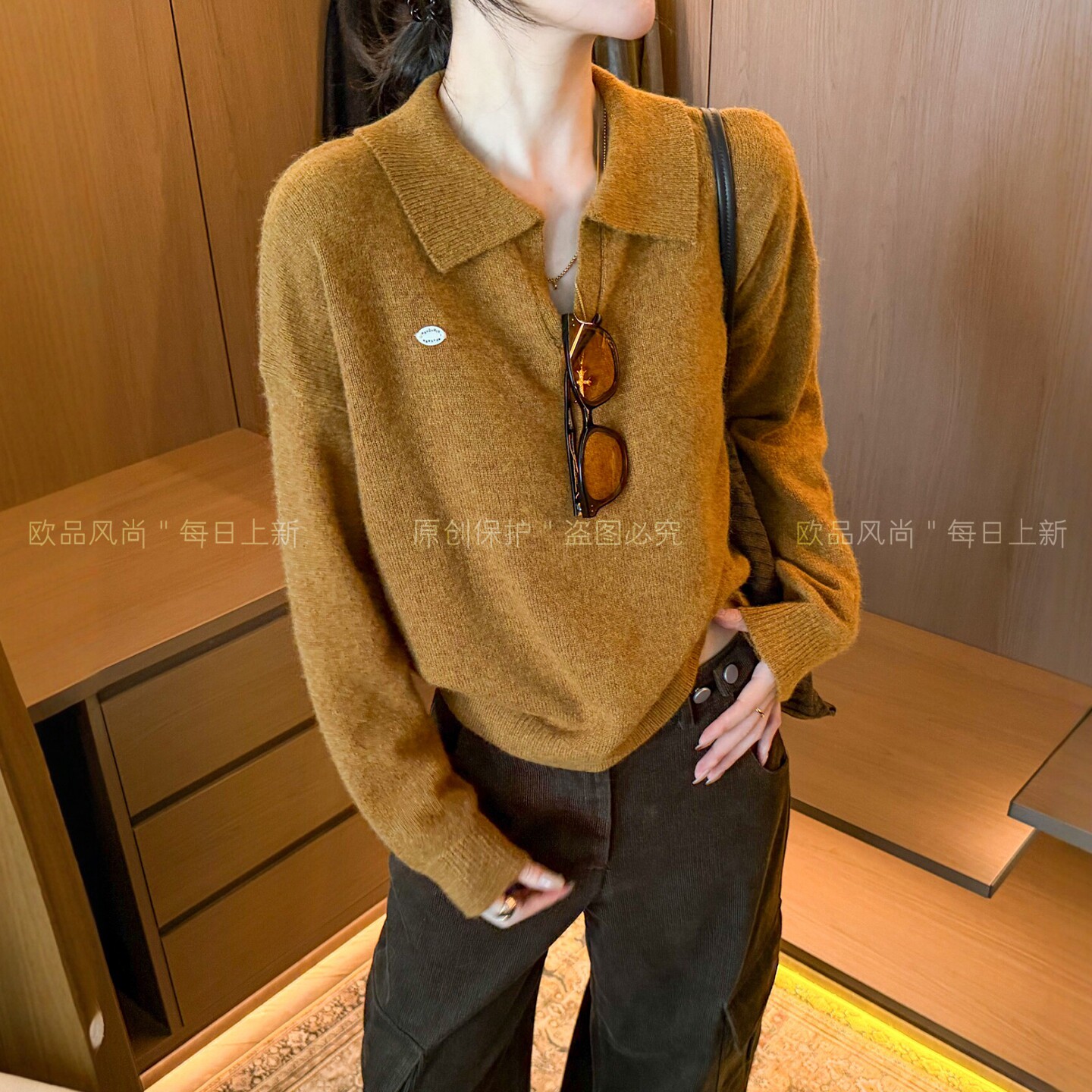 POLO领贴标绵羊毛针织衫女欧洲站