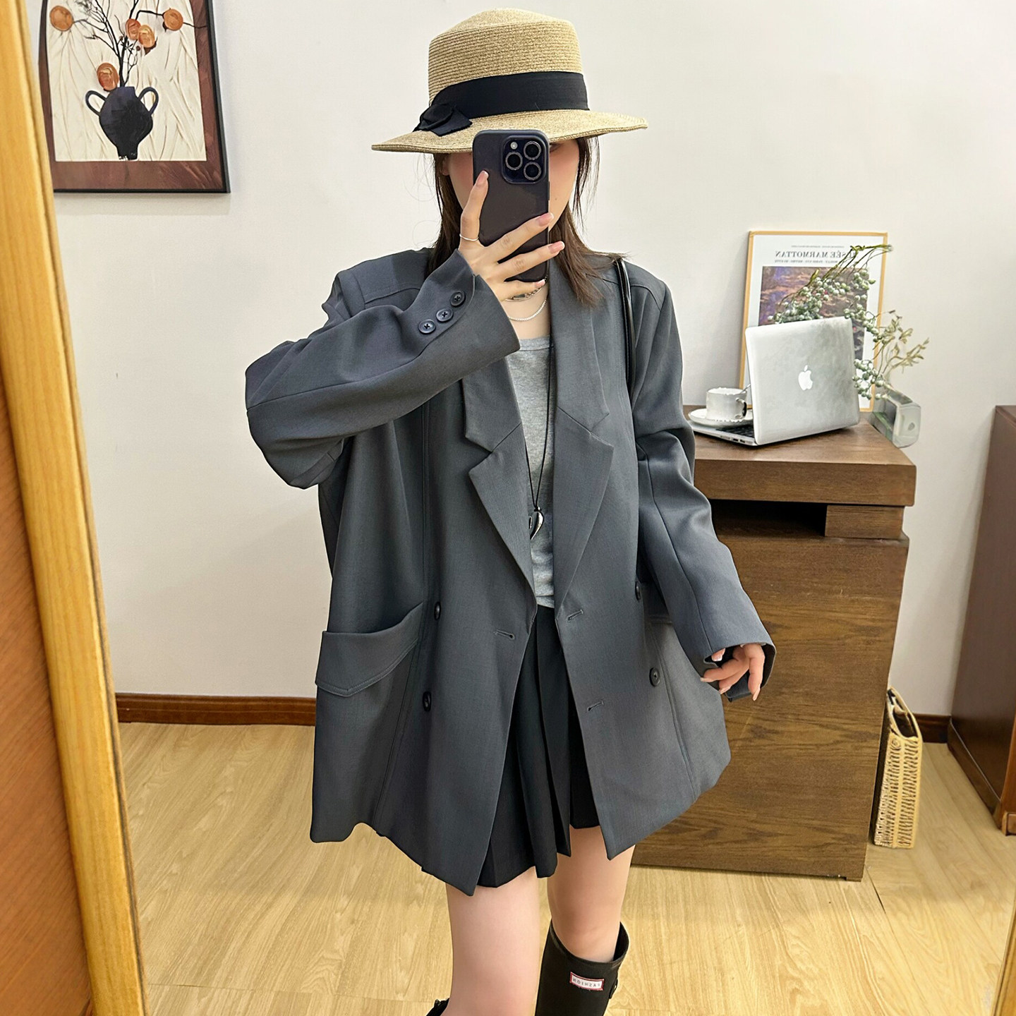 复古双排扣西装外套女欧洲站2026春装新款欧货女装时尚休闲西服潮