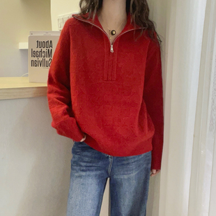 菱形格山羊绒针织衫女欧洲站2025冬装新款欧货女装时尚毛衣打底潮