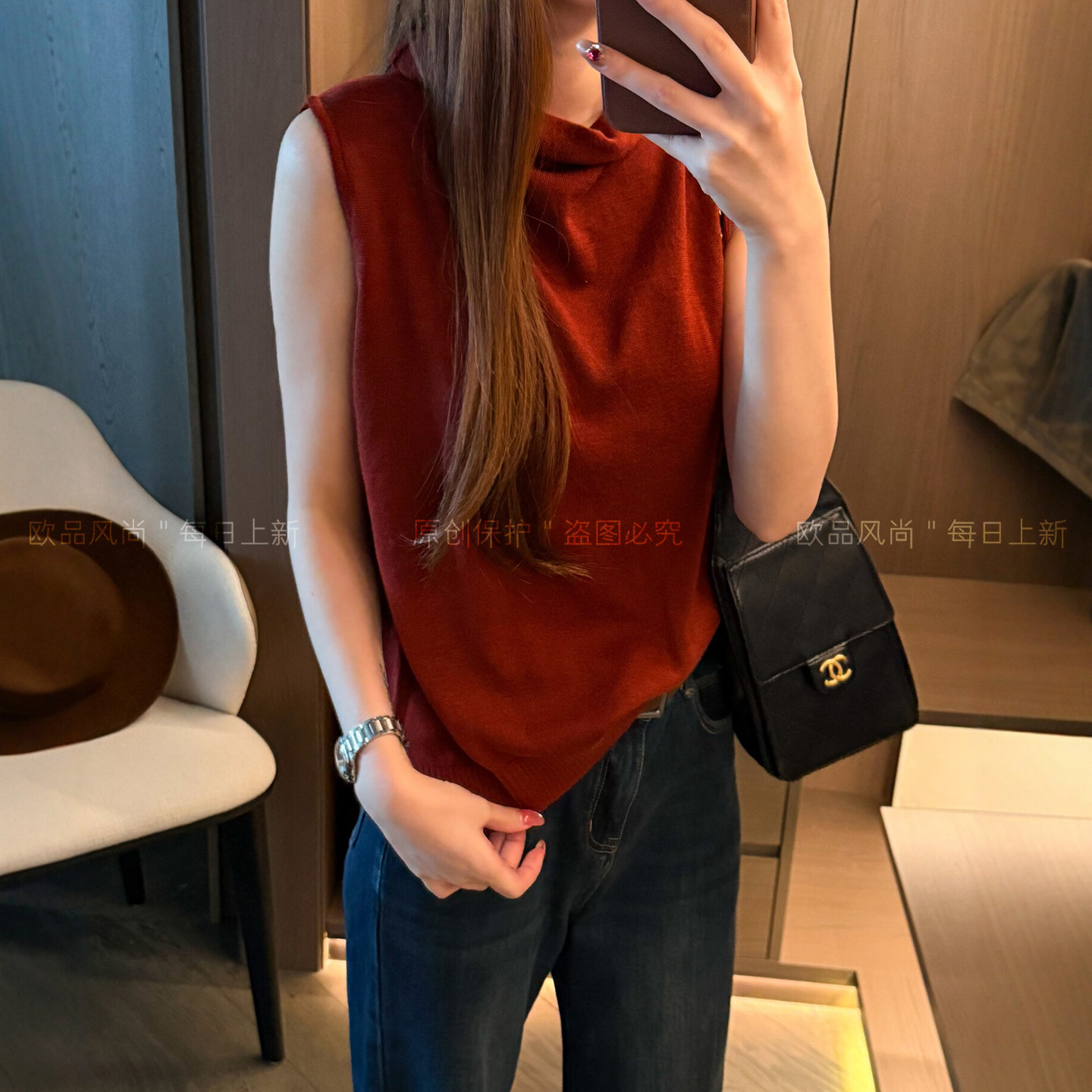 堆堆领绵羊毛桑蚕丝针织衫女欧货