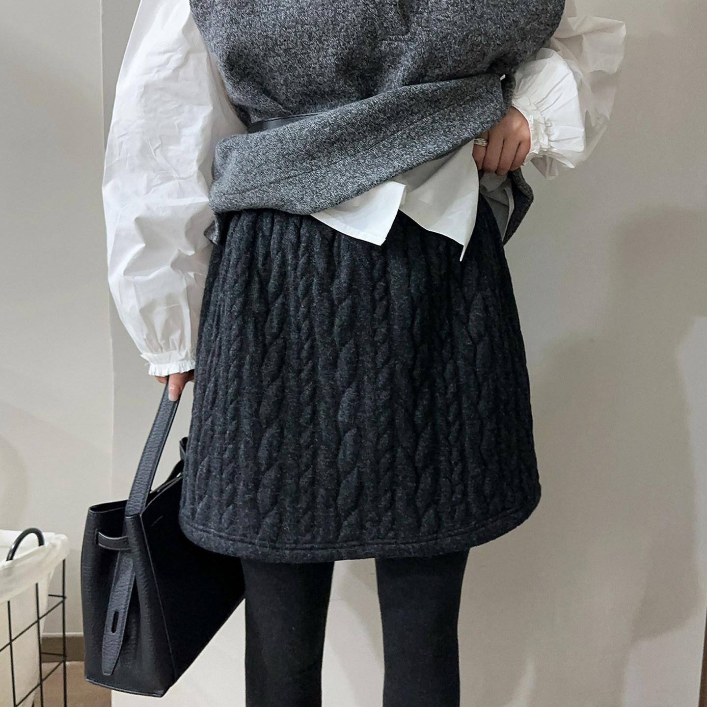 复古麻花纹羊毛呢A字半身裙女欧洲站2025冬装新款欧货女装短裙潮,女装/女士精品,半身裙,淘宝优惠券,粉丝福利购,淘宝优惠卷