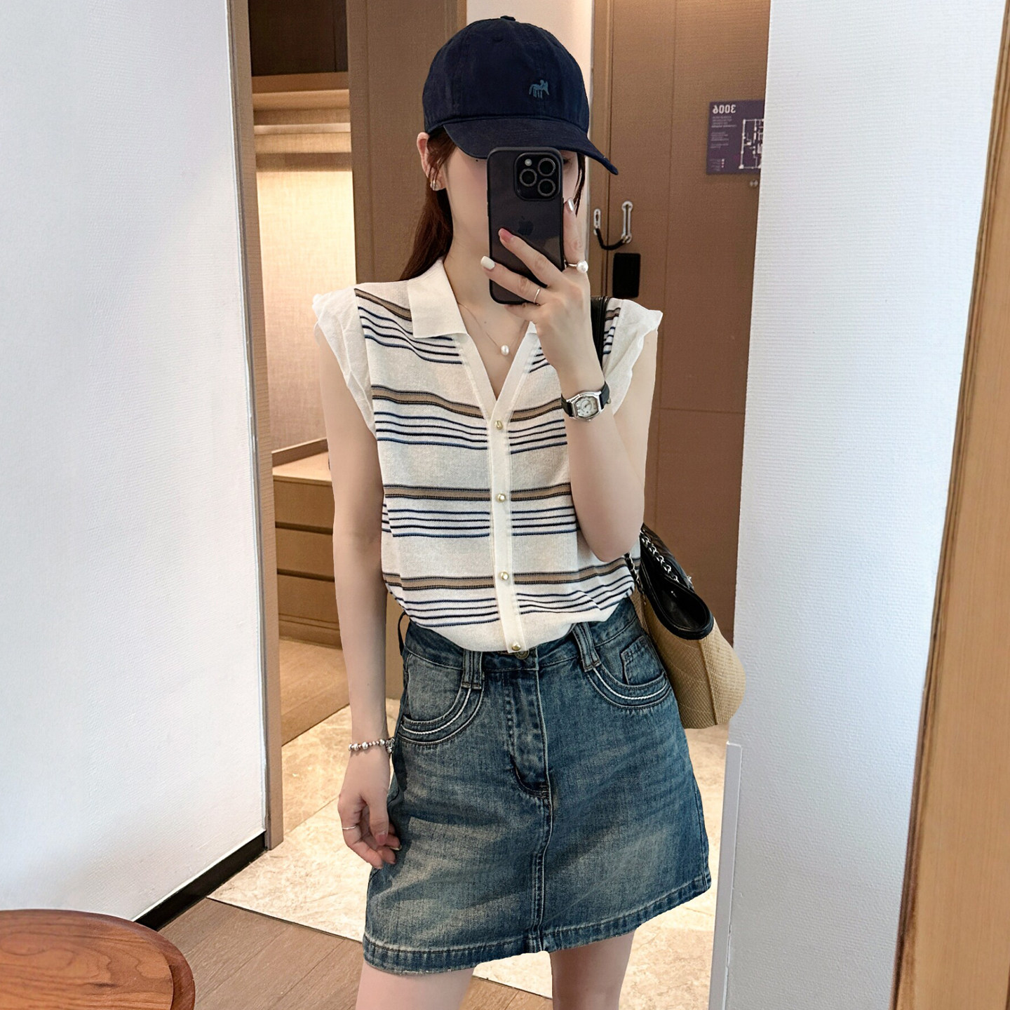 POLO领条纹冰丝针织开衫女欧洲站2026夏季新款欧货女装薄款上衣潮