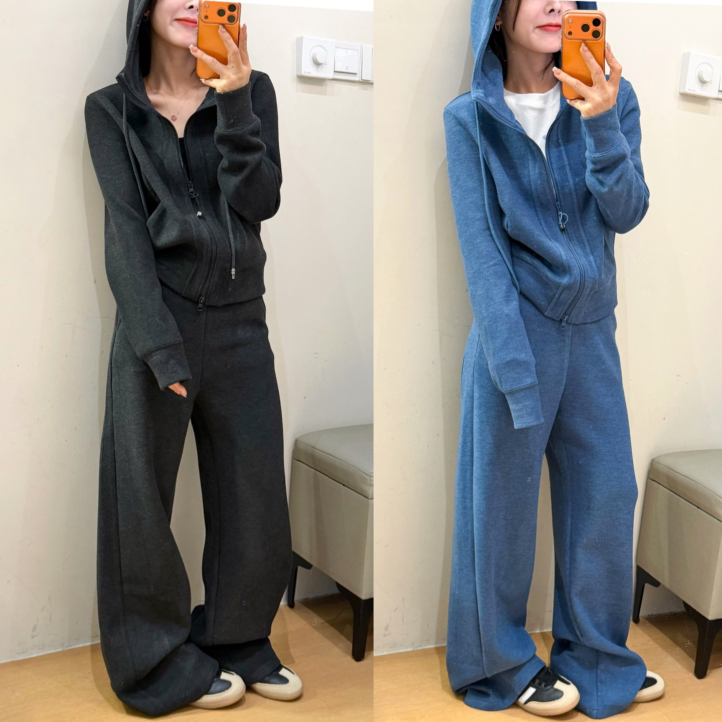 连帽卫衣开衫外套休闲裤两件套装