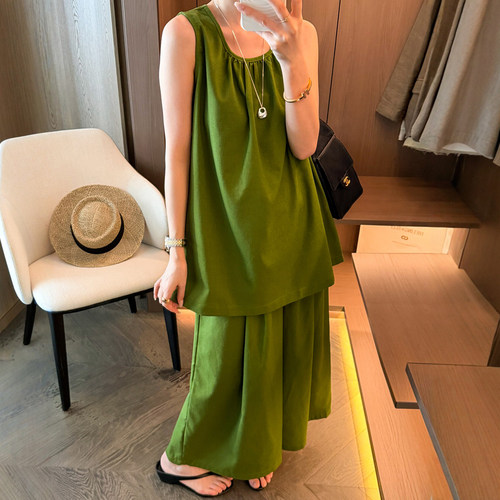 衬衫上衣阔腿裤两件套装女欧洲站