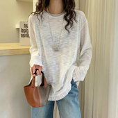 打底衫 复古毛边休闲大版 潮 欧货女装 时尚 T恤女欧洲站2026春装 新款