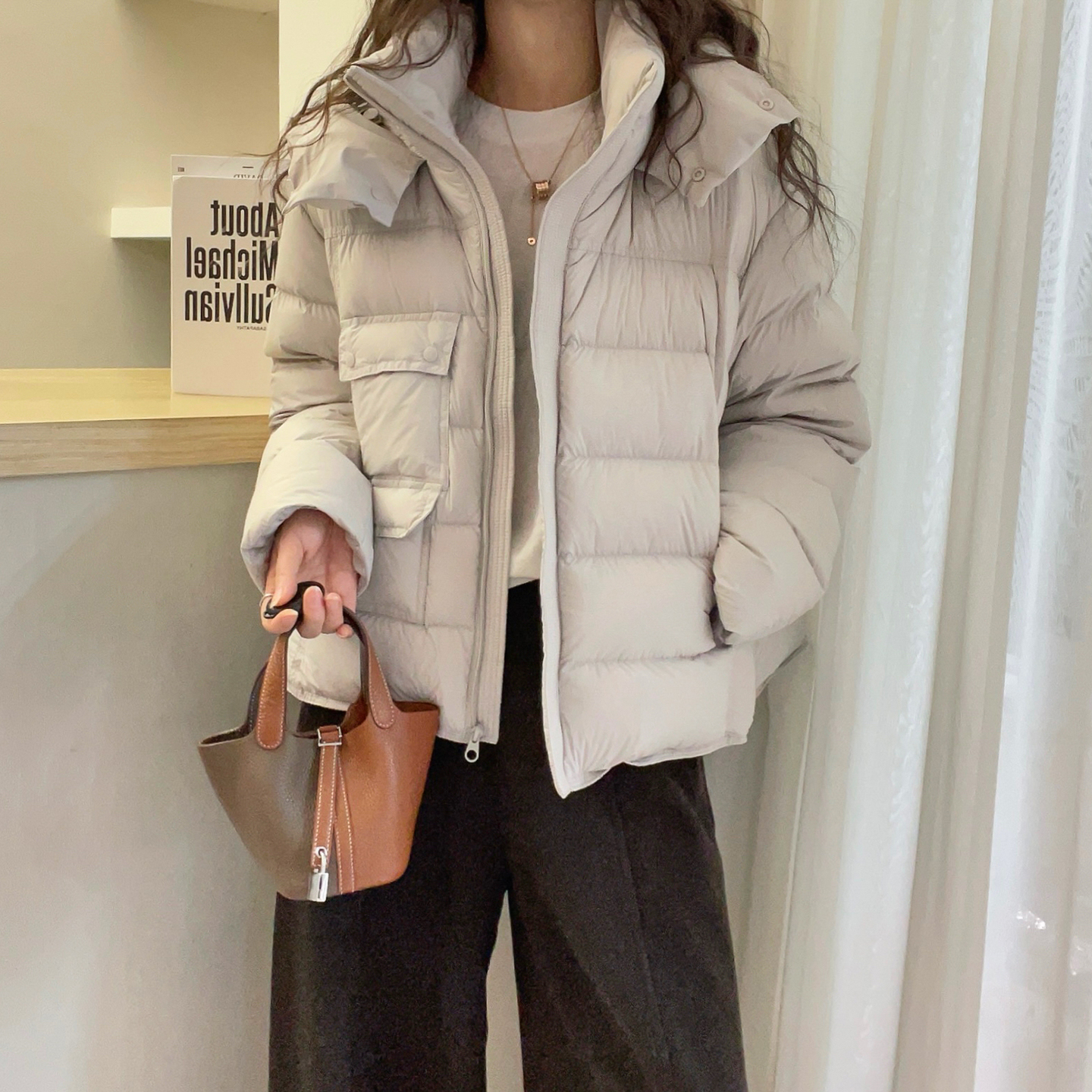 复古连帽面包羽绒服女欧洲站外套