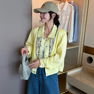 薄款 欧货女装 防晒衣潮 新款 配丝巾天丝麻料短外套女欧洲站2026春装