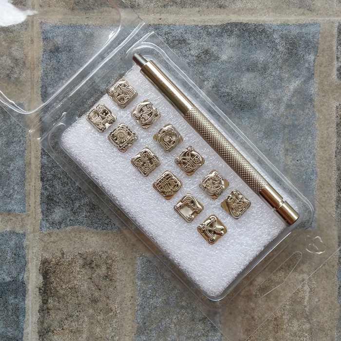 皮雕印花工具美式DIY印刻皮艺皮革印章十二星座新品印刻 标准尺寸