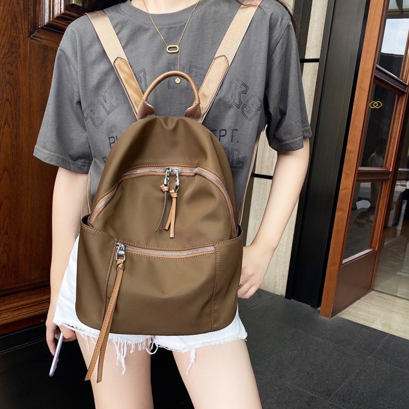 双肩包背包书包牛津布尼龙帆布女2025新款轻便大容量旅游旅行背包