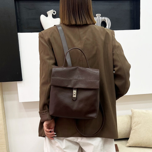 新款背包真皮女包头层植鞣牛皮双肩包软皮轻便小背包高级感时尚潮