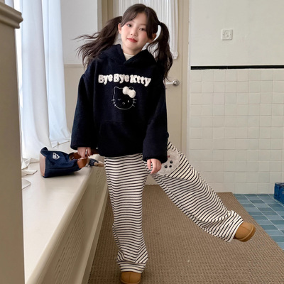 童卫衣2025冬季新款女童连帽羊羔毛连帽卫衣儿童加绒加厚外套上衣