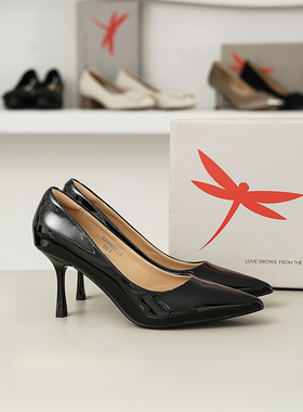 红蜻蜓BQ57005032正品2025春细跟女气质浅口高跟鞋单鞋BQ57005031