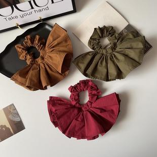 韩国慵懒风云朵发圈女裙摆大肠圈纯色棉质发饰马尾皮筋盘发绳头绳