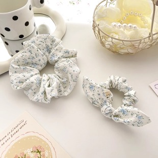 时尚 森系发饰碎花朵发圈少女兔耳朵大肠圈皮筋蝴蝶结发绳丸子头饰
