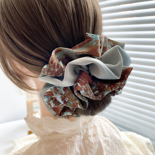 原创发饰复古晕染大肠圈高级感法式 发圈女皮筋盘发绳头饰丸子头花