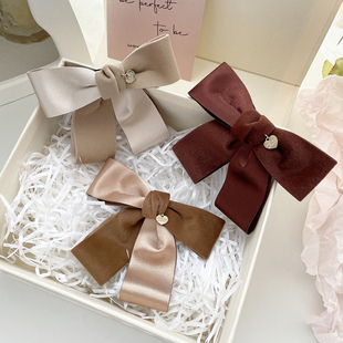 大号高级感双面缎带蝴蝶结发夹2024新款 秋冬发饰丸子头后脑抓夹