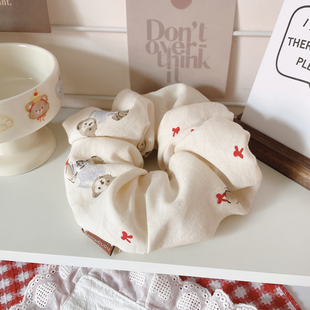 蝴蝶结小熊布艺大肠发圈女韩系发饰甜美扎头发丸子头绳低马尾发绳