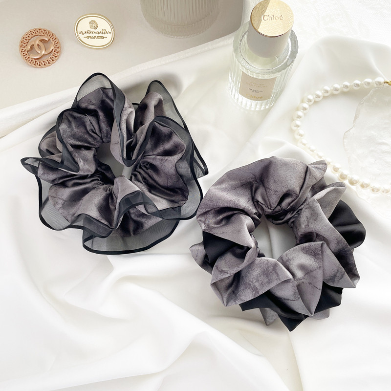 原创发饰高级感黑灰超大发圈复古大肠圈皮筋发绳头饰盘发丸子头花,饰品/流行首饰/时尚饰品新,发饰,淘宝优惠券,粉丝福利购,淘宝优惠卷