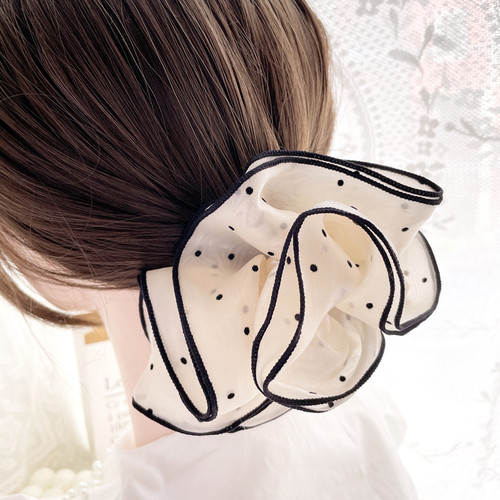 桃子柚发圈法式复古波点超大发绳