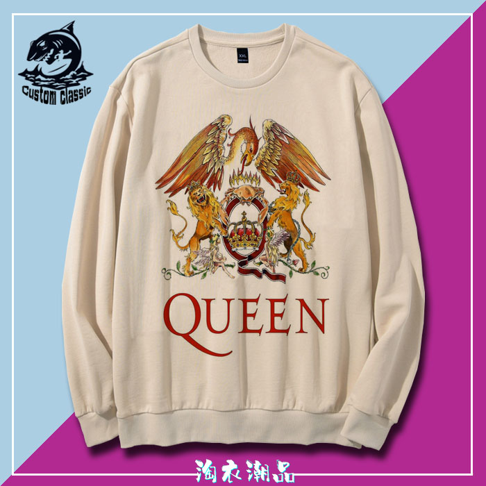 皇后乐队Queen摇滚朋克重金属嘻哈 长袖卫衣运动上衣外套头男女秋