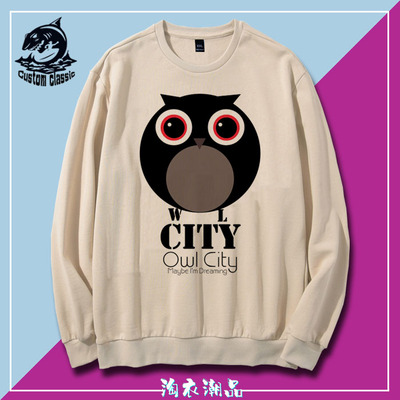Owl CityT恤猫头鹰之城摇滚乐队 长袖卫衣运动上衣外套头男女秋冬