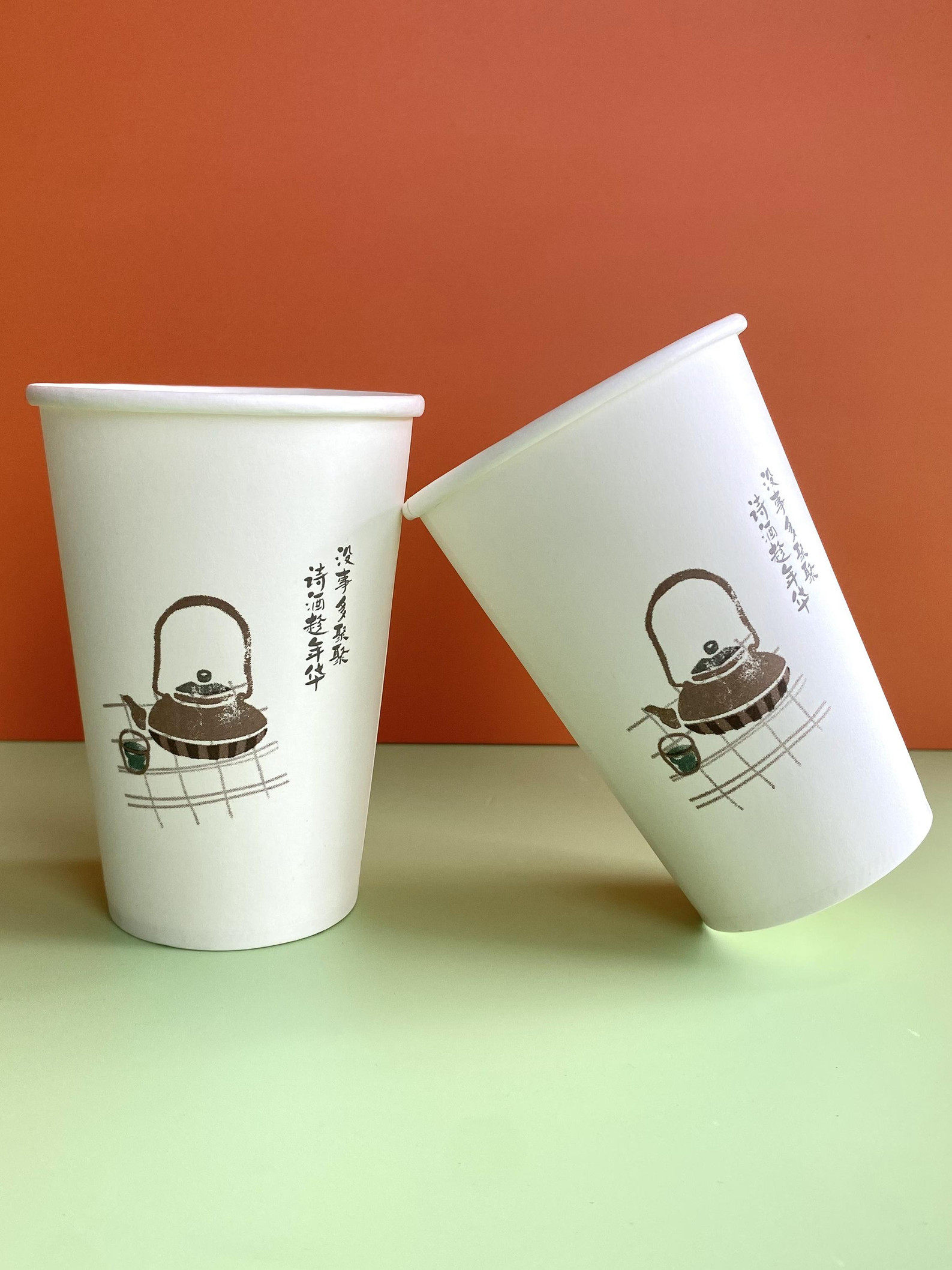 清清美大号纸杯加厚耐高温不易变形无异味不渗漏大容量一次性杯子