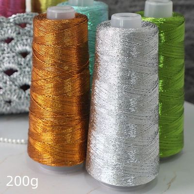网红银色包芯纱Feve同款闪银特色编织线碎银线diy手工钩织包批发