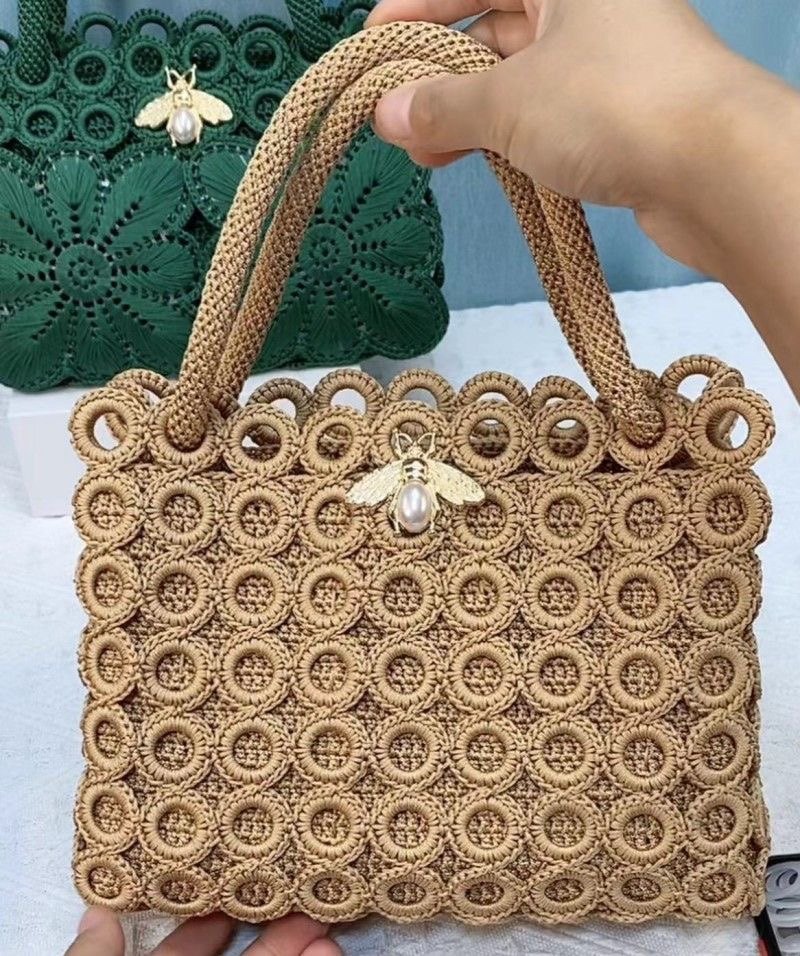 【非成品】新款百搭空心线手工diy编织国风女士手提圈圈包材料包