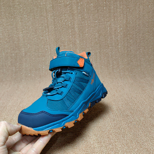 俄罗斯外贸男童中帮网布透气户外防水徒步鞋耐磨防滑登山鞋耐踢破