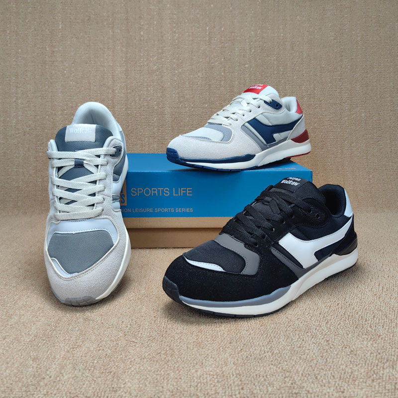 四季款真皮男士户外休闲运动跑鞋