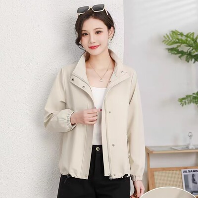 气质减龄外套女2025春季新款时尚休闲百搭韩版短款立领夹克上衣女