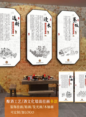 酒厂酒文化挂画可定制
