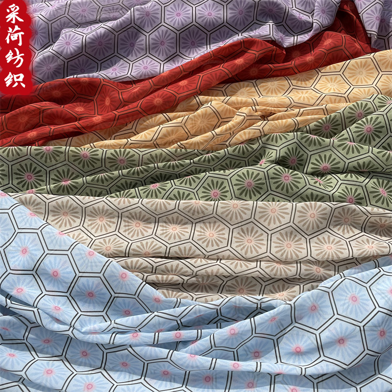 复原唐寅红叶题诗图龟甲纹唐宋制汉服襦裙百迭裙服装雪纺布面料