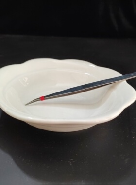 盘子纯白色果盘送镊子