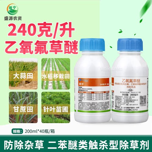 果尔240克/升乙氧氟草醚水稻田大蒜田甘蔗田一年生杂草农药除草剂