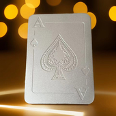 足银999纯银压牌器德州扑克压牌片古法磨砂来图定制幸运摆件手工