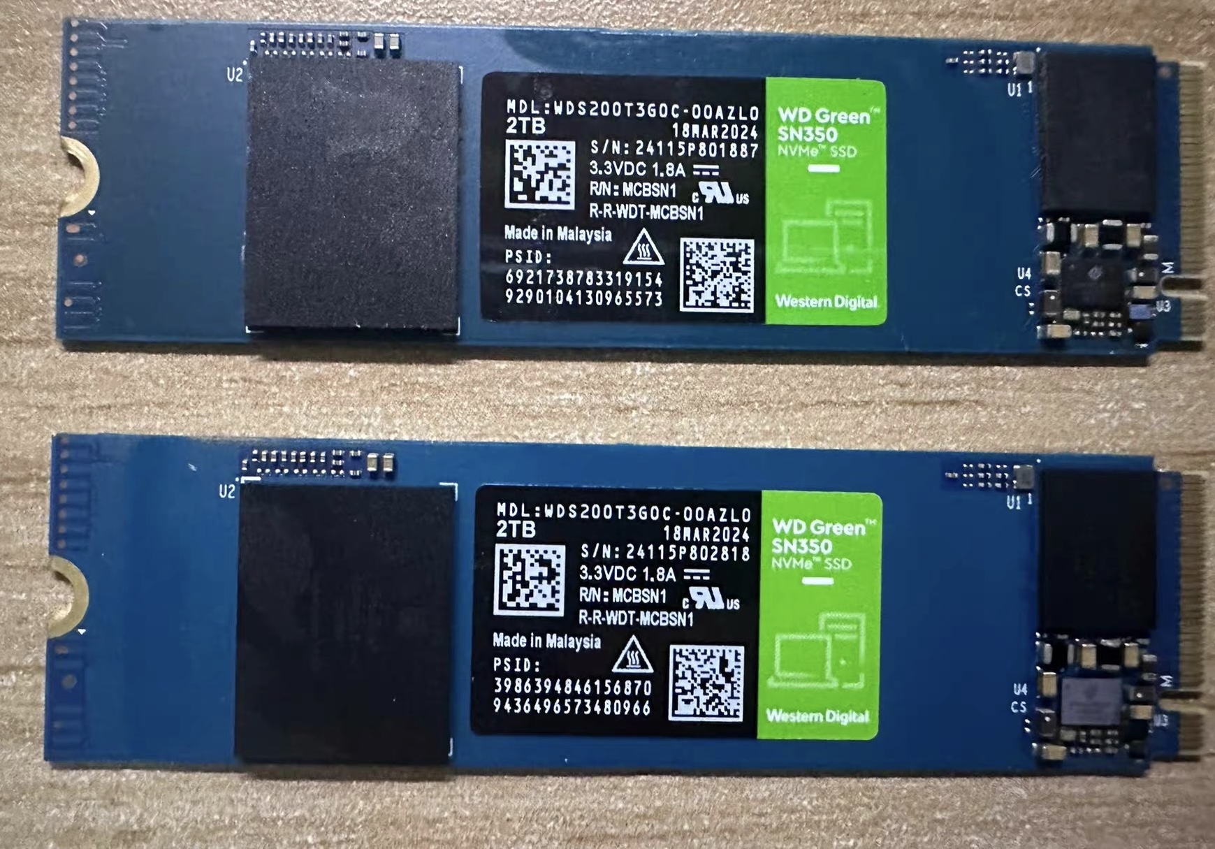 WD西部数据 SN350 2t 固态硬盘 M.2 NVMe 协议PCIE 电脑拆机 ssd