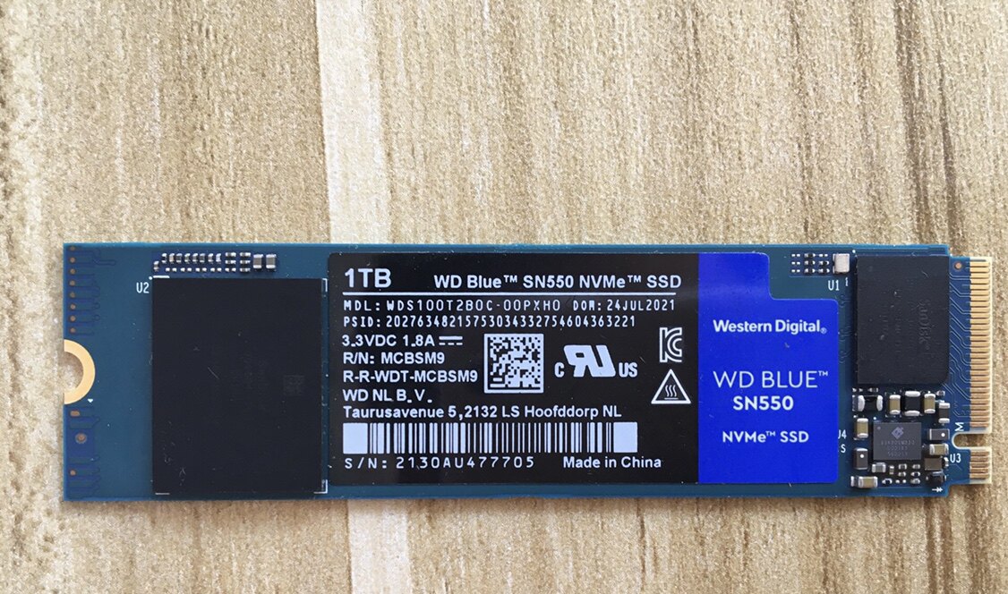 wd/西部数据 ssd sn550 1t 固态硬盘 nvme pcie m.2 电脑拆机