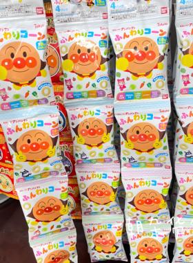 6包包邮日本桃哈多Tohato面包超人玉米圈饼干儿童零食盐味4连包1+