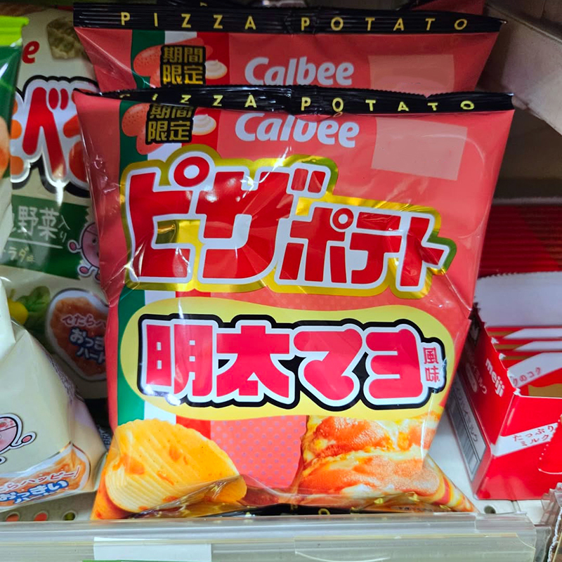 6包包邮日本卡乐比calbee明太子蛋黄酱披萨薯片限定浓香明太子味