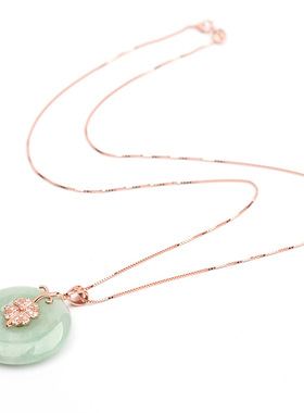 纯银天然缅甸a货翡翠送礼吊坠