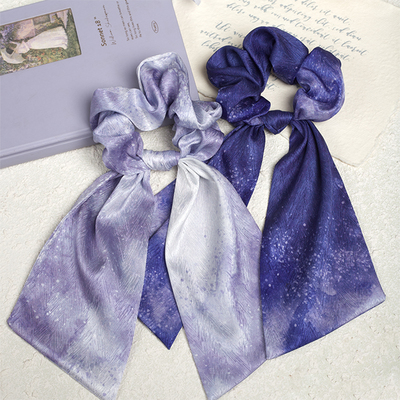 超仙《薰衣草色》暗纹缎面飘带圈
