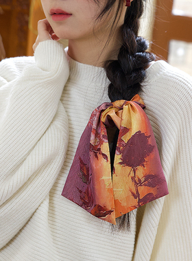 《玫瑰隙影》插画师合作款飘带大肠发圈复古文艺头绳发带发饰品