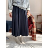 时髦知识分子 3th Morning 高腰A字百褶裙毛呢半身裙ZY2299