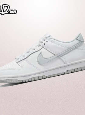 耐克 Nike Dunk Low(GS)白灰色女子低帮复古休闲板鞋 DH9765-102